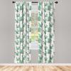 Ambesonne Bohemian Curtains, Bold and Big Feather Motif on Southwestern Inspired Striped Print, Window Treatments 2 Panel Set for Living Room Bedroom, Pair of – 28″ x 63″, Cadet Blue Beige and Brown(Fern Green)