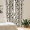 Ambesonne Bohemian Curtains, Bold and Big Feather Motif on Southwestern Inspired Striped Print, Window Treatments 2 Panel Set for Living Room Bedroom, Pair of – 28″ x 63″, Cadet Blue Beige and Brown(Taupe Black)