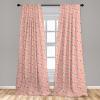 Ambesonne Bohemian Curtains, Bold and Big Feather Motif on Southwestern Inspired Striped Print, Window Treatments 2 Panel Set for Living Room Bedroom, Pair of – 28″ x 63″, Cadet Blue Beige and Brown(Coral Grey)