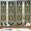 Ambesonne Bohemian Curtains, Bold and Big Feather Motif on Southwestern Inspired Striped Print, Window Treatments 2 Panel Set for Living Room Bedroom, Pair of – 28″ x 63″, Cadet Blue Beige and Brown(Hunter Green Pastel Brown)