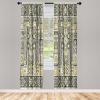 Ambesonne Bohemian Curtains, Bold and Big Feather Motif on Southwestern Inspired Striped Print, Window Treatments 2 Panel Set for Living Room Bedroom, Pair of – 28″ x 63″, Cadet Blue Beige and Brown(Dark Taupe Fawn Ivory)