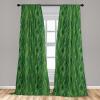 Ambesonne Bohemian Curtains, Bold and Big Feather Motif on Southwestern Inspired Striped Print, Window Treatments 2 Panel Set for Living Room Bedroom, Pair of – 28″ x 63″, Cadet Blue Beige and Brown(Emerald Green)