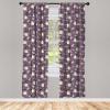 Ambesonne Bohemian Curtains, Bold and Big Feather Motif on Southwestern Inspired Striped Print, Window Treatments 2 Panel Set for Living Room Bedroom, Pair of – 28″ x 63″, Cadet Blue Beige and Brown(Eggplant)