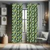 Ambesonne Bohemian Curtains, Bold and Big Feather Motif on Southwestern Inspired Striped Print, Window Treatments 2 Panel Set for Living Room Bedroom, Pair of – 28″ x 63″, Cadet Blue Beige and Brown(Green Fern)
