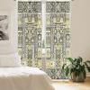 Ambesonne Bohemian Curtains, Bold and Big Feather Motif on Southwestern Inspired Striped Print, Window Treatments 2 Panel Set for Living Room Bedroom, Pair of – 28″ x 63″, Cadet Blue Beige and Brown(Dark Taupe Fawn Ivory)