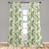 Ambesonne Bohemian Curtains, Bold and Big Feather Motif on Southwestern Inspired Striped Print, Window Treatments 2 Panel Set for Living Room Bedroom, Pair of – 28″ x 63″, Cadet Blue Beige and Brown(Green White)