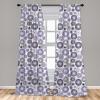 Ambesonne Bohemian Curtains, Bold and Big Feather Motif on Southwestern Inspired Striped Print, Window Treatments 2 Panel Set for Living Room Bedroom, Pair of – 28″ x 63″, Cadet Blue Beige and Brown(Violet Black)