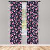 Ambesonne Bohemian Curtains, Bold and Big Feather Motif on Southwestern Inspired Striped Print, Window Treatments 2 Panel Set for Living Room Bedroom, Pair of – 28″ x 63″, Cadet Blue Beige and Brown(Navy Blue)