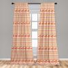 Ambesonne Bohemian Curtains, Bold and Big Feather Motif on Southwestern Inspired Striped Print, Window Treatments 2 Panel Set for Living Room Bedroom, Pair of – 28″ x 63″, Cadet Blue Beige and Brown(Orange White)