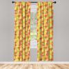 Ambesonne Bohemian Curtains, Bold and Big Feather Motif on Southwestern Inspired Striped Print, Window Treatments 2 Panel Set for Living Room Bedroom, Pair of – 28″ x 63″, Cadet Blue Beige and Brown(Orange Green)