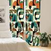 Ambesonne Bohemian Curtains, Bold and Big Feather Motif on Southwestern Inspired Striped Print, Window Treatments 2 Panel Set for Living Room Bedroom, Pair of – 28″ x 63″, Cadet Blue Beige and Brown(Dark Orange Teal Beige)