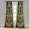 Ambesonne Bohemian Curtains, Bold and Big Feather Motif on Southwestern Inspired Striped Print, Window Treatments 2 Panel Set for Living Room Bedroom, Pair of – 28″ x 63″, Cadet Blue Beige and Brown(Hunter Green Pastel Brown)
