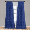 Ambesonne Bohemian Curtains, Bold and Big Feather Motif on Southwestern Inspired Striped Print, Window Treatments 2 Panel Set for Living Room Bedroom, Pair of – 28″ x 63″, Cadet Blue Beige and Brown(Cobalt Blue)