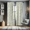 Ambesonne Bohemian Curtains, Bold and Big Feather Motif on Southwestern Inspired Striped Print, Window Treatments 2 Panel Set for Living Room Bedroom, Pair of – 28″ x 63″, Cadet Blue Beige and Brown(Multicolor Green)