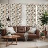 Ambesonne Bohemian Curtains, Bold and Big Feather Motif on Southwestern Inspired Striped Print, Window Treatments 2 Panel Set for Living Room Bedroom, Pair of – 28″ x 63″, Cadet Blue Beige and Brown(Taupe Black)