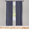 Ambesonne Bohemian Curtains, Bold and Big Feather Motif on Southwestern Inspired Striped Print, Window Treatments 2 Panel Set for Living Room Bedroom, Pair of – 28″ x 63″, Cadet Blue Beige and Brown(Blue Cream)
