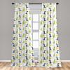 Ambesonne Bohemian Curtains, Bold and Big Feather Motif on Southwestern Inspired Striped Print, Window Treatments 2 Panel Set for Living Room Bedroom, Pair of – 28″ x 63″, Cadet Blue Beige and Brown(Multicolor Green)