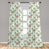 Ambesonne Bohemian Curtains, Bold and Big Feather Motif on Southwestern Inspired Striped Print, Window Treatments 2 Panel Set for Living Room Bedroom, Pair of – 28″ x 63″, Cadet Blue Beige and Brown(Lime Green)