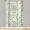 Ambesonne Bohemian Curtains, Bold and Big Feather Motif on Southwestern Inspired Striped Print, Window Treatments 2 Panel Set for Living Room Bedroom, Pair of – 28″ x 63″, Cadet Blue Beige and Brown(Lime Green)