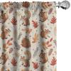 Ambesonne Bohemian Curtains, Bold and Big Feather Motif on Southwestern Inspired Striped Print, Window Treatments 2 Panel Set for Living Room Bedroom, Pair of – 28″ x 63″, Cadet Blue Beige and Brown(Beige Brown and Cocoa)