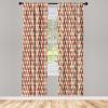 Ambesonne Bohemian Curtains, Bold and Big Feather Motif on Southwestern Inspired Striped Print, Window Treatments 2 Panel Set for Living Room Bedroom, Pair of – 28″ x 63″, Cadet Blue Beige and Brown(Orange Cream)