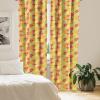 Ambesonne Bohemian Curtains, Bold and Big Feather Motif on Southwestern Inspired Striped Print, Window Treatments 2 Panel Set for Living Room Bedroom, Pair of – 28″ x 63″, Cadet Blue Beige and Brown(Orange Green)