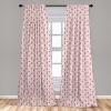 Ambesonne Bohemian Curtains, Bold and Big Feather Motif on Southwestern Inspired Striped Print, Window Treatments 2 Panel Set for Living Room Bedroom, Pair of – 28″ x 63″, Cadet Blue Beige and Brown(Pink Multicolor)