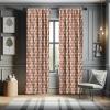 Ambesonne Bohemian Curtains, Bold and Big Feather Motif on Southwestern Inspired Striped Print, Window Treatments 2 Panel Set for Living Room Bedroom, Pair of – 28″ x 63″, Cadet Blue Beige and Brown(Orange Cream)