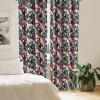 Ambesonne Bohemian Curtains, Hexagons Floral Botany Art in Cold Colors Ocean and Nature Tones, Window Treatments 2 Panel Set for Living Room Bedroom, Pair of – 28″ x 95″, Teal Green and Sea Blue(Red Grey)