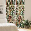 Ambesonne Bohemian Curtains, Hexagons Floral Botany Art in Cold Colors Ocean and Nature Tones, Window Treatments 2 Panel Set for Living Room Bedroom, Pair of – 28″ x 95″, Teal Green and Sea Blue(Olive Green Redwood Beige)