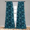 Ambesonne Bohemian Curtains, Hexagons Floral Botany Art in Cold Colors Ocean and Nature Tones, Window Treatments 2 Panel Set for Living Room Bedroom, Pair of – 28″ x 95″, Teal Green and Sea Blue(Blue Petrol)