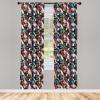 Ambesonne Bohemian Curtains, Hexagons Floral Botany Art in Cold Colors Ocean and Nature Tones, Window Treatments 2 Panel Set for Living Room Bedroom, Pair of – 28″ x 95″, Teal Green and Sea Blue(Red Grey)