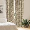 Ambesonne Bohemian Curtains, Hexagons Floral Botany Art in Cold Colors Ocean and Nature Tones, Window Treatments 2 Panel Set for Living Room Bedroom, Pair of – 28″ x 95″, Teal Green and Sea Blue(Beige Brown)