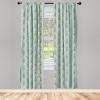 Ambesonne Bohemian Curtains, Hexagons Floral Botany Art in Cold Colors Ocean and Nature Tones, Window Treatments 2 Panel Set for Living Room Bedroom, Pair of – 28″ x 95″, Teal Green and Sea Blue(Teal Red)