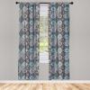 Ambesonne Bohemian Curtains, Hexagons Floral Botany Art in Cold Colors Ocean and Nature Tones, Window Treatments 2 Panel Set for Living Room Bedroom, Pair of – 28″ x 95″, Teal Green and Sea Blue(Blue Black)