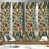 Ambesonne Bohemian Curtains, Hexagons Floral Botany Art in Cold Colors Ocean and Nature Tones, Window Treatments 2 Panel Set for Living Room Bedroom, Pair of – 28″ x 95″, Teal Green and Sea Blue(Olive Green Redwood Beige)
