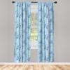 Ambesonne Bohemian Curtains, Hexagons Floral Botany Art in Cold Colors Ocean and Nature Tones, Window Treatments 2 Panel Set for Living Room Bedroom, Pair of – 28″ x 95″, Teal Green and Sea Blue(White Blue)