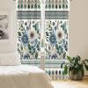 Ambesonne Bohemian Curtains, Hexagons Floral Botany Art in Cold Colors Ocean and Nature Tones, Window Treatments 2 Panel Set for Living Room Bedroom, Pair of – 28″ x 95″, Teal Green and Sea Blue(Eggshell Laurel Green)
