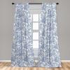 Ambesonne Bohemian Curtains, Hexagons Floral Botany Art in Cold Colors Ocean and Nature Tones, Window Treatments 2 Panel Set for Living Room Bedroom, Pair of – 28″ x 95″, Teal Green and Sea Blue(Pale Blue)