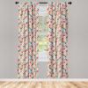 Ambesonne Bohemian Curtains, Hexagons Floral Botany Art in Cold Colors Ocean and Nature Tones, Window Treatments 2 Panel Set for Living Room Bedroom, Pair of – 28″ x 95″, Teal Green and Sea Blue(Teal Coral)