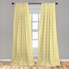 Ambesonne Bohemian Curtains, Hexagons Floral Botany Art in Cold Colors Ocean and Nature Tones, Window Treatments 2 Panel Set for Living Room Bedroom, Pair of – 28″ x 95″, Teal Green and Sea Blue(White and Yellow)