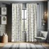 Ambesonne Bohemian Curtains, Hexagons Floral Botany Art in Cold Colors Ocean and Nature Tones, Window Treatments 2 Panel Set for Living Room Bedroom, Pair of – 28″ x 95″, Teal Green and Sea Blue(Green Mustard)