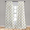 Ambesonne Bohemian Curtains, Hexagons Floral Botany Art in Cold Colors Ocean and Nature Tones, Window Treatments 2 Panel Set for Living Room Bedroom, Pair of – 28″ x 95″, Teal Green and Sea Blue(White Beige)