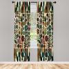 Ambesonne Bohemian Curtains, Hexagons Floral Botany Art in Cold Colors Ocean and Nature Tones, Window Treatments 2 Panel Set for Living Room Bedroom, Pair of – 28″ x 95″, Teal Green and Sea Blue(Olive Green Redwood Beige)
