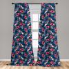 Ambesonne Bohemian Curtains, Hexagons Floral Botany Art in Cold Colors Ocean and Nature Tones, Window Treatments 2 Panel Set for Living Room Bedroom, Pair of – 28″ x 95″, Teal Green and Sea Blue(Navy Blue)