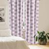 Ambesonne Bohemian Curtains, Hexagons Floral Botany Art in Cold Colors Ocean and Nature Tones, Window Treatments 2 Panel Set for Living Room Bedroom, Pair of – 28″ x 95″, Teal Green and Sea Blue(Grey Pink)