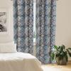 Ambesonne Bohemian Curtains, Hexagons Floral Botany Art in Cold Colors Ocean and Nature Tones, Window Treatments 2 Panel Set for Living Room Bedroom, Pair of – 28″ x 95″, Teal Green and Sea Blue(Blue Black)