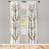 Ambesonne Bohemian Curtains, Hexagons Floral Botany Art in Cold Colors Ocean and Nature Tones, Window Treatments 2 Panel Set for Living Room Bedroom, Pair of – 28″ x 95″, Teal Green and Sea Blue(Ecru Pale Brown Green)