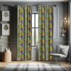 Ambesonne Bohemian Curtains, Hexagons Floral Botany Art in Cold Colors Ocean and Nature Tones, Window Treatments 2 Panel Set for Living Room Bedroom, Pair of – 28″ x 95″, Teal Green and Sea Blue(Multi Color)