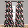 Ambesonne Bohemian Curtains, Hexagons Floral Botany Art in Cold Colors Ocean and Nature Tones, Window Treatments 2 Panel Set for Living Room Bedroom, Pair of – 28″ x 95″, Teal Green and Sea Blue(Red Grey)